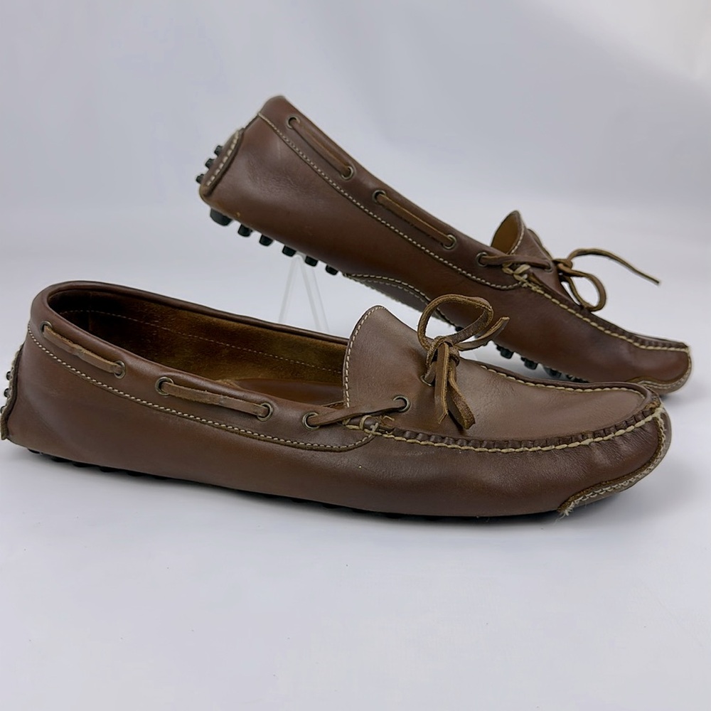 Cole Haan Brown Leather Driving Loafers. All Leather w/Rubber Nubs on Sole 12D